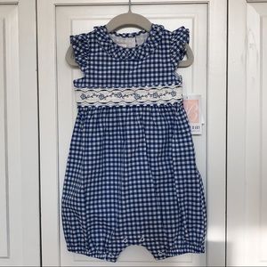 Bonnie Baby gingham romper